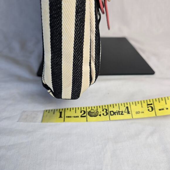 Kamliu Laptop Messenger Bag Pink w/ Black & Off White Stripes 16" x 12" x 2.5" - Picture 13 of 14